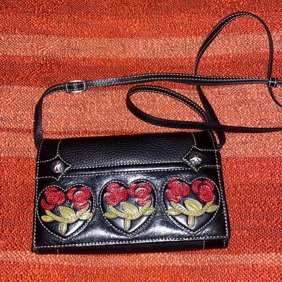 BRIGHTON CROSS BODY WALLET ON STRING STRAP LEATHER - Picture 2 of 8